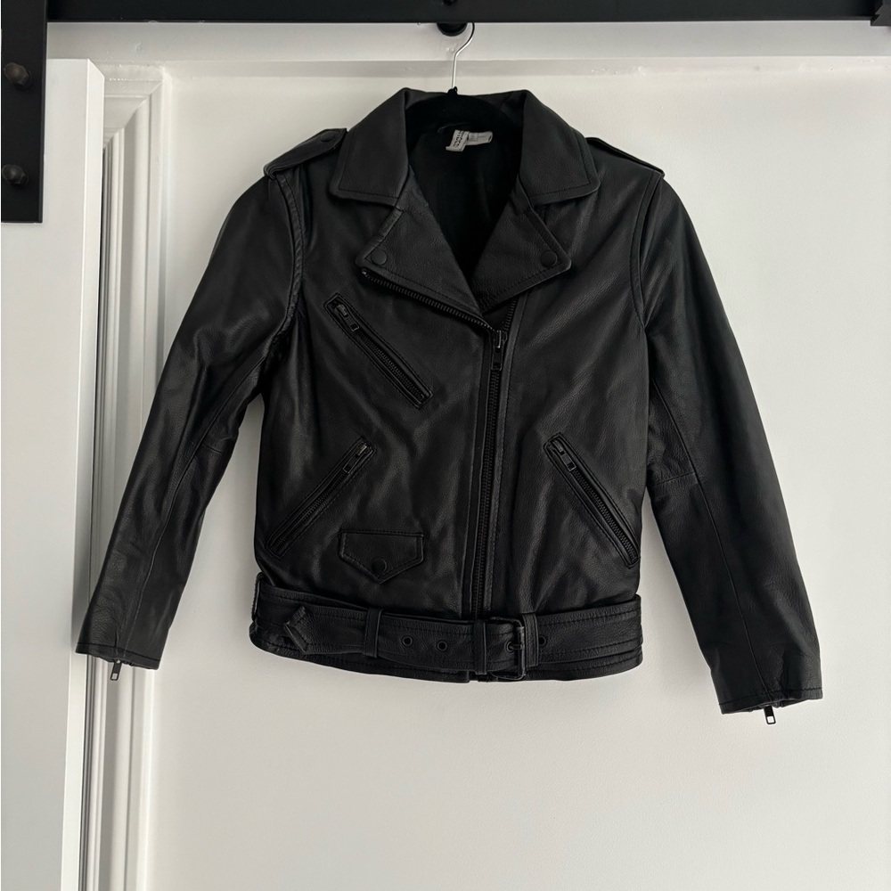 H&M Black Leather Moto Jacket